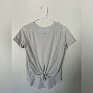Lululemon Open Up Tie Back Tee Heathered White / White